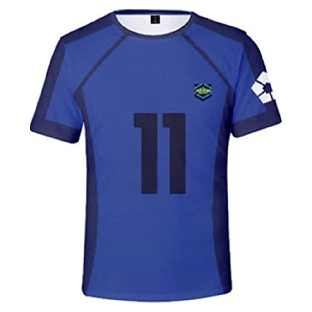BLUE LOCK Isagi Yoichi Cosplay T-shirt  3D Printed Casual Short Sleeve Shirt