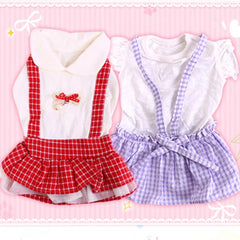 Pet Lolita Dress Cartoon Clothes Striped Dress Small Pet Outfits Cosplay Maid Dress Princess Mini Skirt - INSWEAR