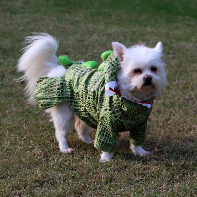 Green Cute Crocodile Shape Pet Clothes Cosplay Soft Texture Dogs Hooded Coat Costume Halloween Pets Supplies - INSWEAR
