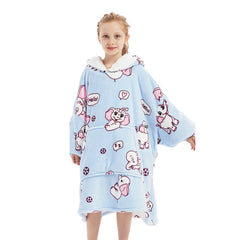 Kids Animal Series Wearable Hoodie Blankets Oversized Lightweight Warm Cozy Blanket Hoodie Sweatshirt - INSWEAR