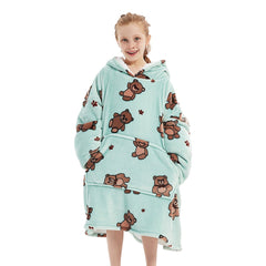 Kids Animal Series Wearable Hoodie Blankets Oversized Lightweight Warm Cozy Blanket Hoodie Sweatshirt - INSWEAR