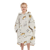Kids Animal Series Wearable Hoodie Blankets Oversized Lightweight Warm Cozy Blanket Hoodie Sweatshirt - INSWEAR