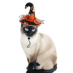 Halloween Cat Pumpkin Wizard Hat Costume Pet Cap Hat Fancy Party Dress Decoration Costume - INSWEAR