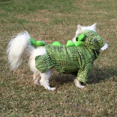 Green Cute Crocodile Shape Pet Clothes Cosplay Soft Texture Dogs Hooded Coat Costume Halloween Pets Supplies - INSWEAR