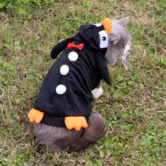 Black Cute Penguin Shape Pet Clothes Cosplay Soft Texture Dogs Hooded Coat Costume Halloween Pets Supplies - INSWEAR