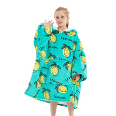 Kids Fruit Series Wearable Hoodie Blankets Oversized Lightweight Warm Cozy Blanket Hoodie Sweatshirt - INSWEAR