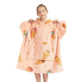 Kids Wearable Hoodie Blankets Oversized Lightweight Warm Cozy Blanket Hoodie Sweatshirt - INSWEAR