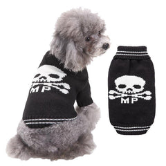 Halloween Pet Dog Sweaters Skull Printed Knitwear Puppy Turtleneck Sweater for Small Large Dogs Costume - INSWEAR