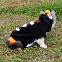 Black Cute Penguin Shape Pet Clothes Cosplay Soft Texture Dogs Hooded Coat Costume Halloween Pets Supplies - INSWEAR