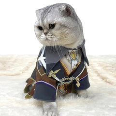 Game Genshin Impact Zhongli Cosplay Cute Little Cat Clothes Coat Costume Take Photo Props Dog Pet Supplies - INSWEAR