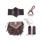 5pcs Set Medieval Knight Belt Brace Waist Wrap Set Halloween Carnival Props