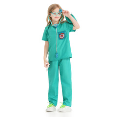 Doctor Green Kids Cosplay Costume Outfits Halloween Carnival Party Disguise Suit