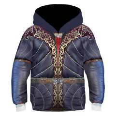 Baldur's Gate Astarion Kids Children Cosplay Printed Hoodie Hooded Sweatshirt Casual Pullover Hoodie