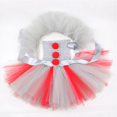 Kids Girls Clown TuTu Dress Cosplay Costume Outfits Halloween Carnival Party Suit