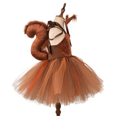Squirrel Dress Kids Girls Cosplay Costume Dress Halloween Carnival Party Suit