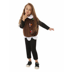 Christmas 2023 Kids Children Brown Candy Chocolate Cosplay Costume Outfits Halloween Carnival Suit