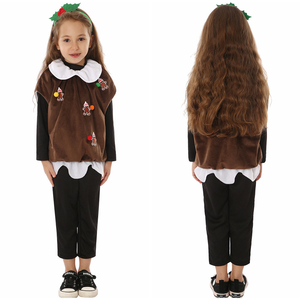 Christmas 2023 Kids Children Brown Candy Chocolate Cosplay Costume Outfits Halloween Carnival Suit