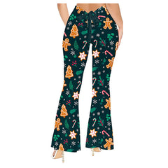 Christmas Gingerbread Yoga Pants Adult Cosplay Printed Joggers Trousers Outfits Halloween Carnival Suit