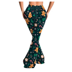 Christmas Gingerbread Yoga Pants Adult Cosplay Printed Joggers Trousers Outfits Halloween Carnival Suit