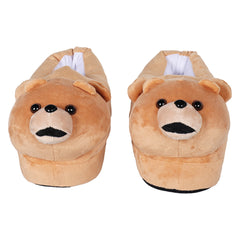 Cute Brown Bear Plush Slippers Cosplay Shoes Halloween Mascot Birthday Xmas Gift Costumes Accessory Prop