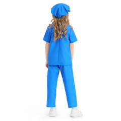 Doctor Blue Kids Cosplay Costume Outfits Halloween Carnival Party Disguise Suit