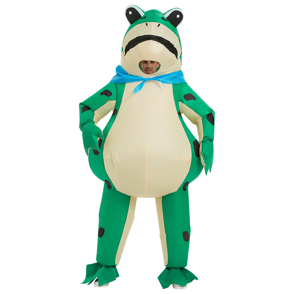 Adults Inflatable Frog Costume Funny Green Frog Cosplay Air Blow Up Suit Carnival Festival Outfit Women Men Clothes