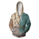The Legend of Zelda: Tears of the Kingdom Link Cosplay Hoodie Printed Zip Up Sweatshirt Casual Streetwear