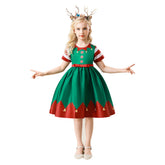 Girls Christmas Snow Elf Dress Cosplay Costume Outfits Halloween Carnival Party Suit - INSWEAR