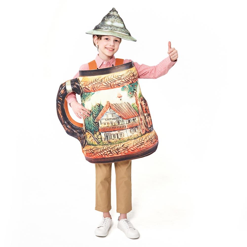 Beer Cup 3D KIds Children Cosplay Costume Outfits Halloween Carnival Suit