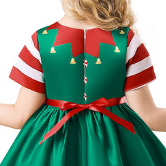 Girls Christmas Snow Elf Dress Cosplay Costume Outfits Halloween Carnival Party Suit - INSWEAR