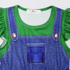 Kids Girls The Super Mario Luigi Cosplay Costume Halloween Carnival Party Disguise Suit