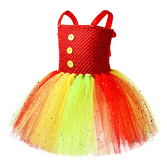 Christmas Clown Mesh Skirt Cosplay Dress Halloween Carnival Costume Dress Up - INSWEAR