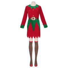 Elf Christmas Adult Cosplay Costume Dress Outift Halloween Carnival Suit