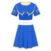 Street Fighter Chun Li Short sleeved short skirt set Cosplay Costume Outfits Halloween Carnival Party Disguise Suit