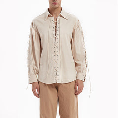 Medieval Gothic Punk Shirt Loose Top Cosplay Costume Halloween Carnival Party Suit