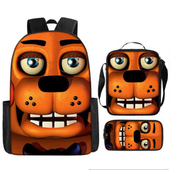 Five Nights at Freddy's Schoolbag Travel Backpack Shoulder Bag Pencil Case Three-Pieces Set Gift for Kids Students