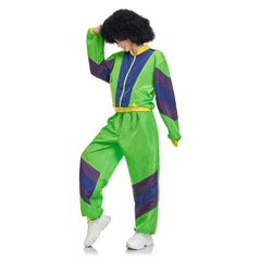 Girls Retro Hip-hop Disco Adult Cosplay Hooded Sweatshirt Joggers Trousers Set Printed Pullover Hoodie Pants Set