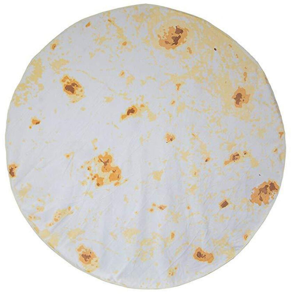 Burrito Wrap Novelty Blanket, Comfort Food Creations Burrito Wrap Novelty Blanket Perfectly Round Tortilla Throw - INSWEAR