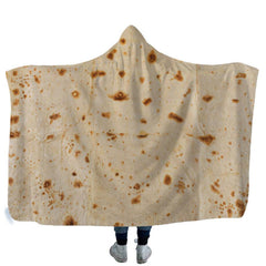 3D Mexican Burritos Taco Wearable Blanket Hooded Warm Robe Cape Cloak - INSWEAR