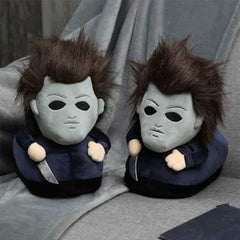 Halloween Michael Myers Hoome Warm Plush Cosplay Sliper Shoes Halloween Carnival Costume Accessories Gifts