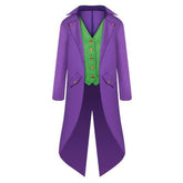 Joker Medieval Mid-length Fake Two-piece Tuxedo Uniform Cosplay Costume Outfits Halloween Carnival Suit