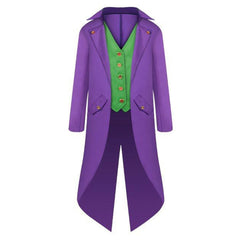 Joker Medieval Mid-length Fake Two-piece Tuxedo Uniform Cosplay Costume Outfits Halloween Carnival Suit