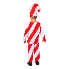 Kids Children Candy Cane Cosplay Costume Outfits Christmas Carnival Suit