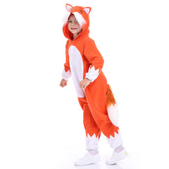 Kids Children Fox Cute Cartoon Pajamas Cosplay Jumpsuit Costume Fancy Outfits Halloween Carnival Suit
