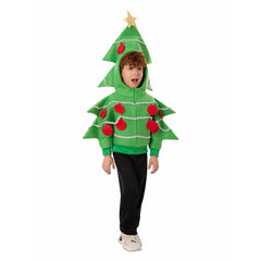 Kids Children Green Jacket Outfits Christmas Tree Cosplay Costume Christmas Carnival Suit