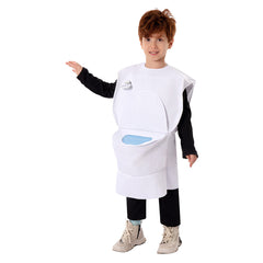 Kids Children Horror Game Toilet man Cosplay Costume Outfits Halloween Carnival Suit