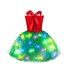 Kids Girls Christmas TUTU Dress Christmas Tree Cosplay Costume Outfits