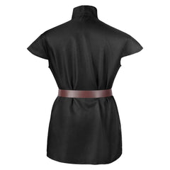 Medieval Adult Standing Collar Short Sleeve Tied Pirate Shirt Girdle Cosplay Costume Outfits Halloween Carnival Suit