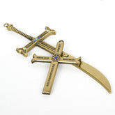 One Piece Dracule Mihawk Trafalgar Law Cosplay Weapon Keychain Key Rings Mascot Birthday Xmas Gift