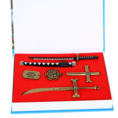 One Piece Dracule Mihawk Trafalgar Law Cosplay Weapon Keychain Key Rings Mascot Birthday Xmas Gift
